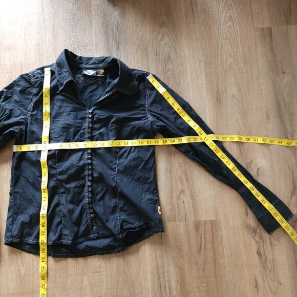 Harley Davidson Black Cotton Button up shirt - Picture 6 of 8